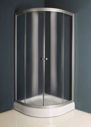 Shower Encloure 502 Low tray 90*90*195 Satin Silver Profile