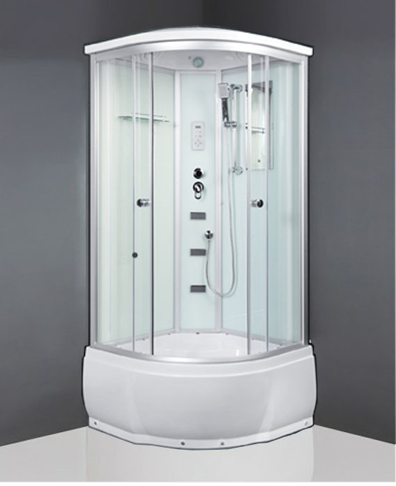 Wonderful W-901 Massage Shower Cabin with Massage Jets, Shelf, Top Shower, Handheld Shower,Mirror White